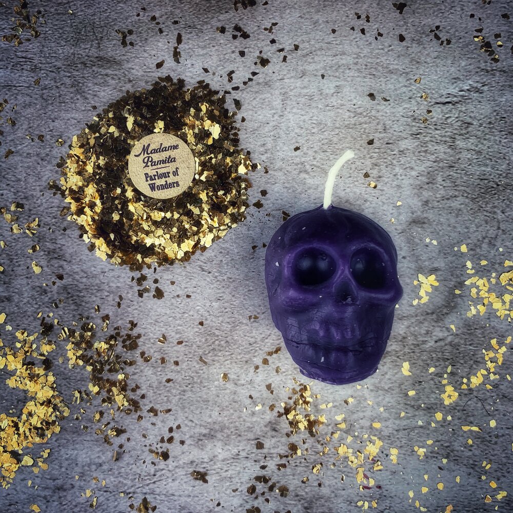 Beeswax Skull Spell Candle - Small