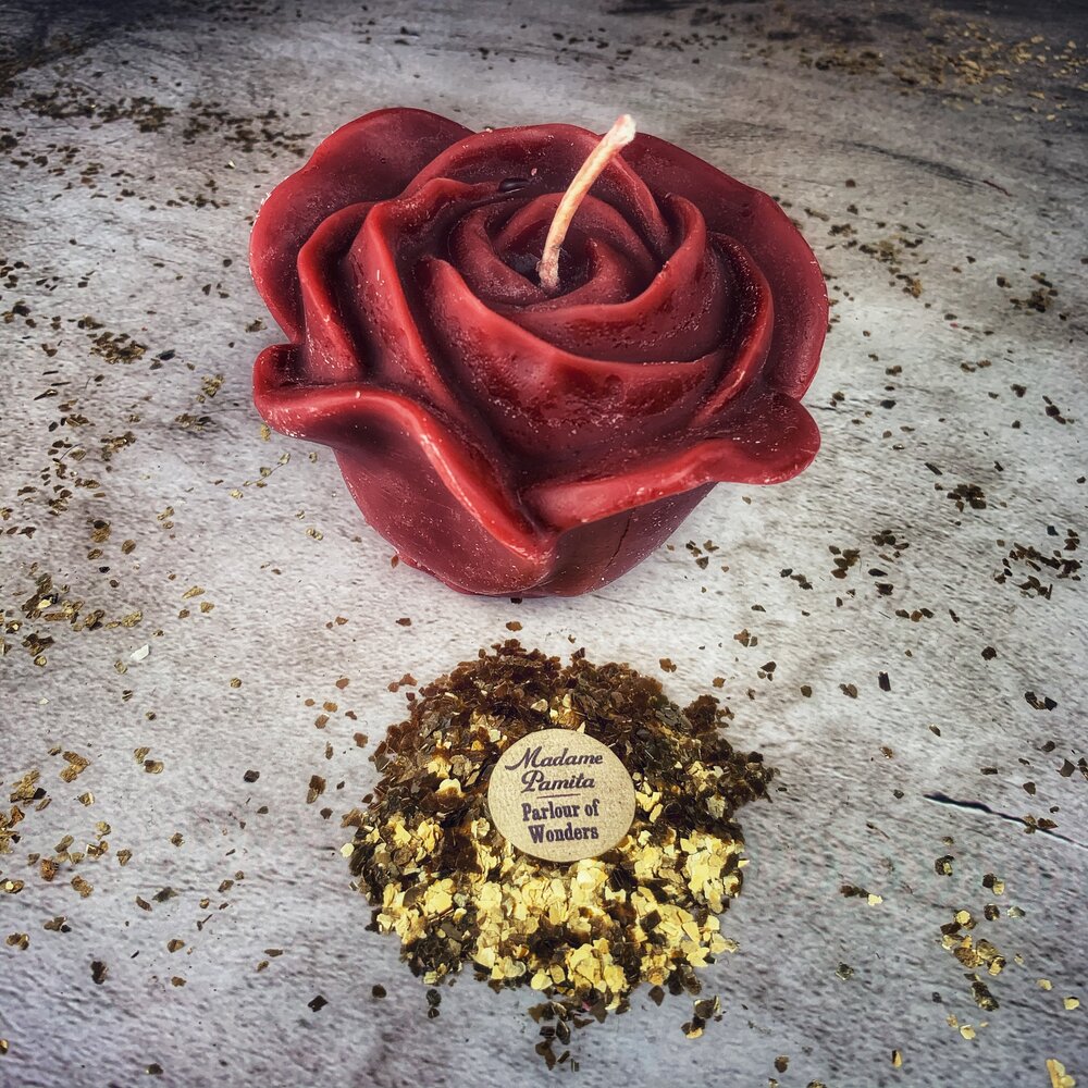 Beeswax Rose Romance Spell Candle