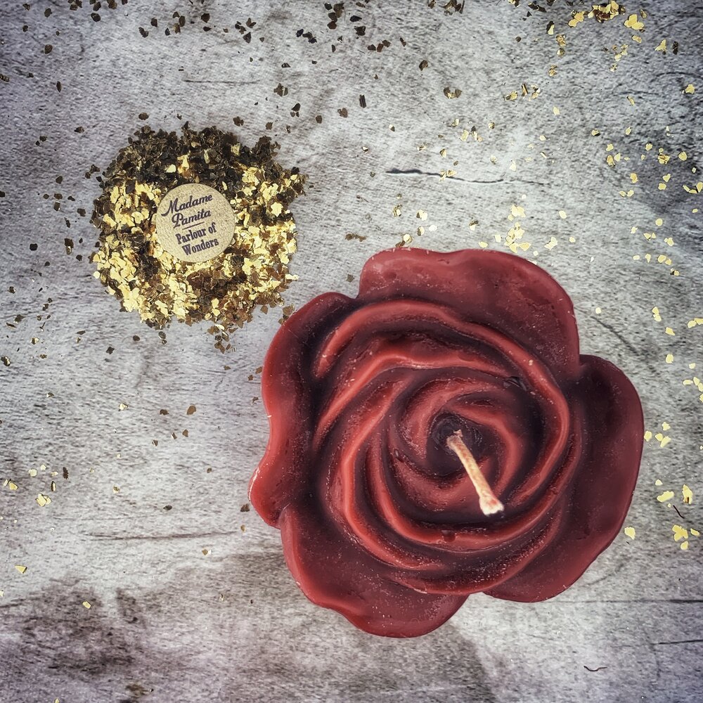 Beeswax Rose Romance Spell Candle