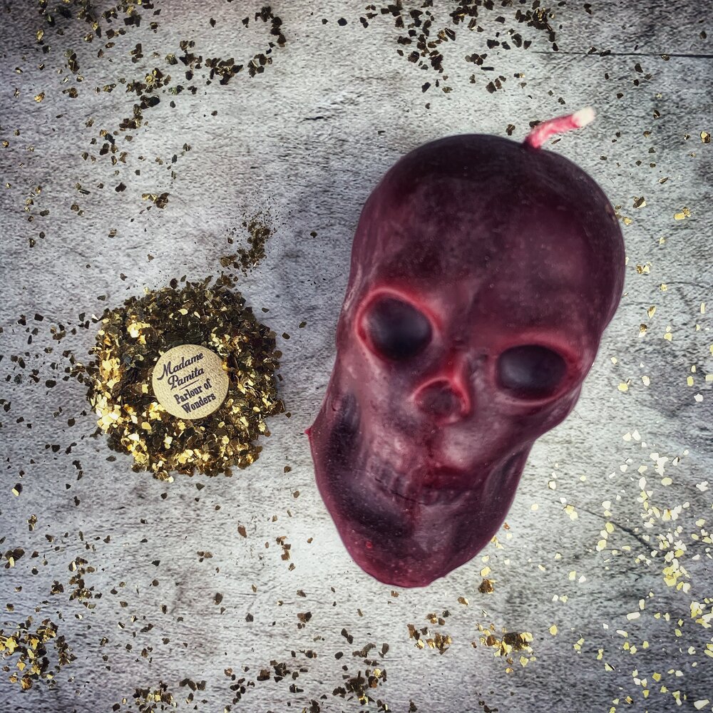 Beeswax Skull Spell Candle - Large