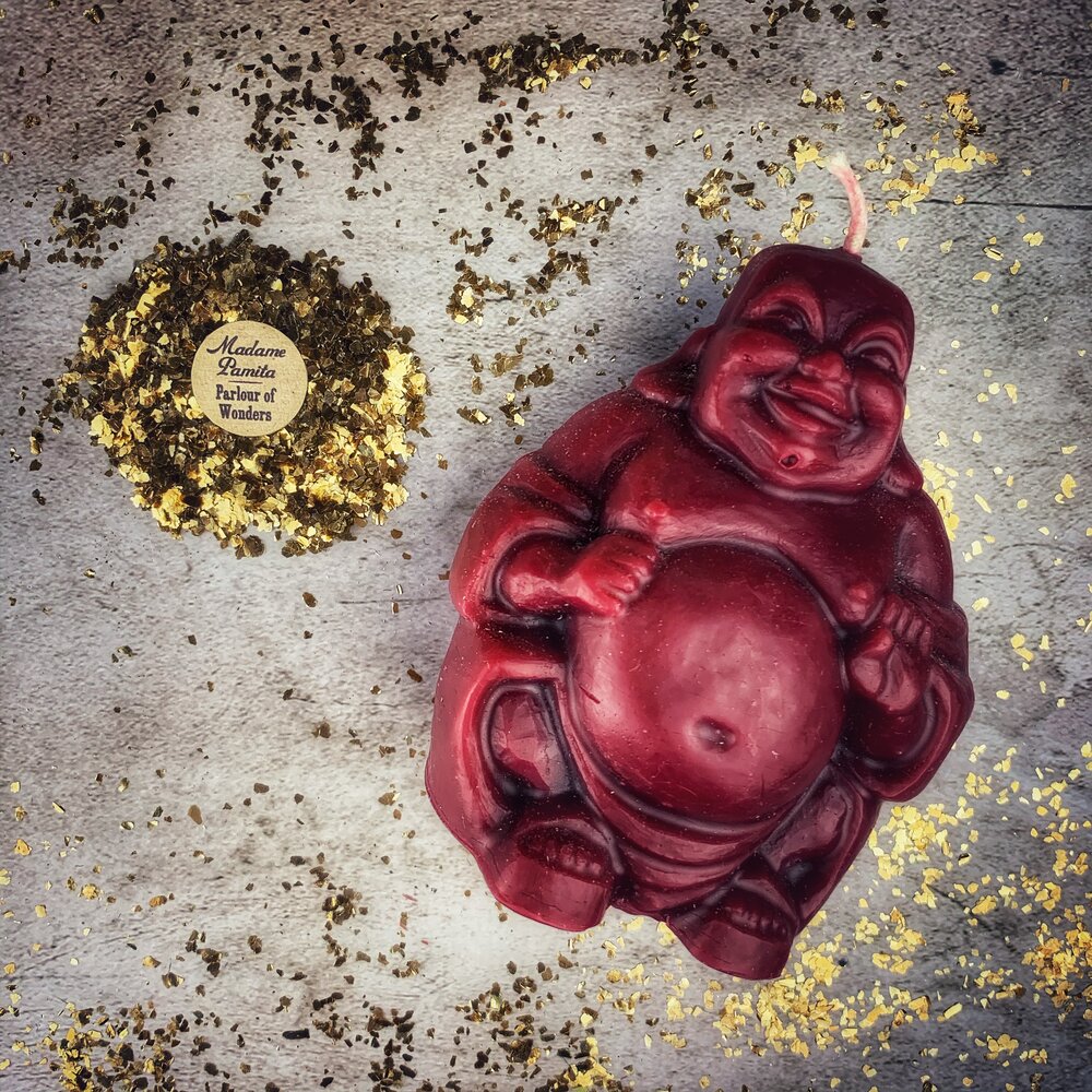 Beeswax Laughing Buddha Spell Candle