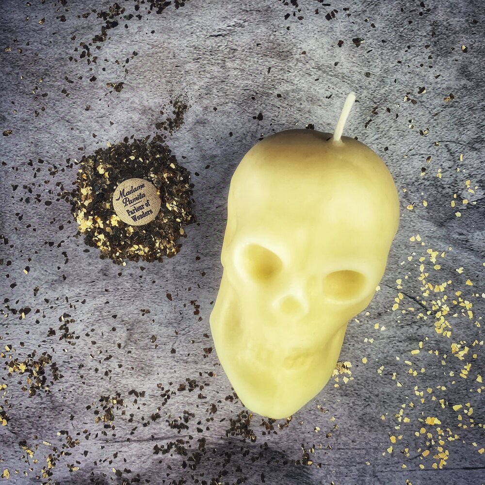 Beeswax Skull Spell Candle - Large