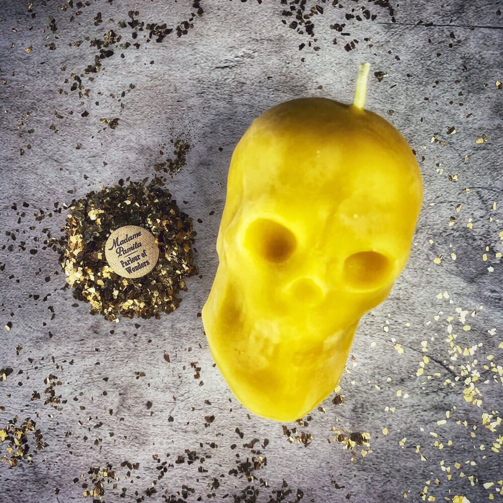 Beeswax Skull Spell Candle - Large