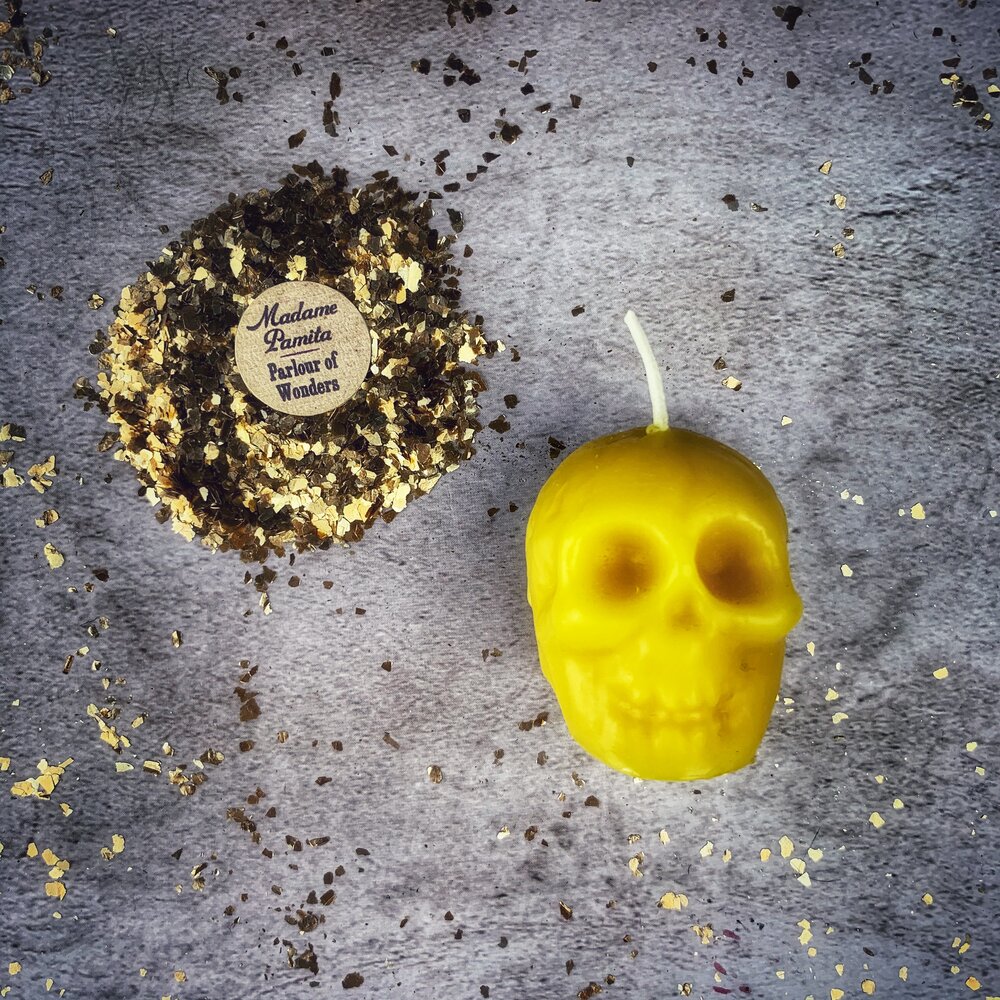 Beeswax Skull Spell Candle - Small