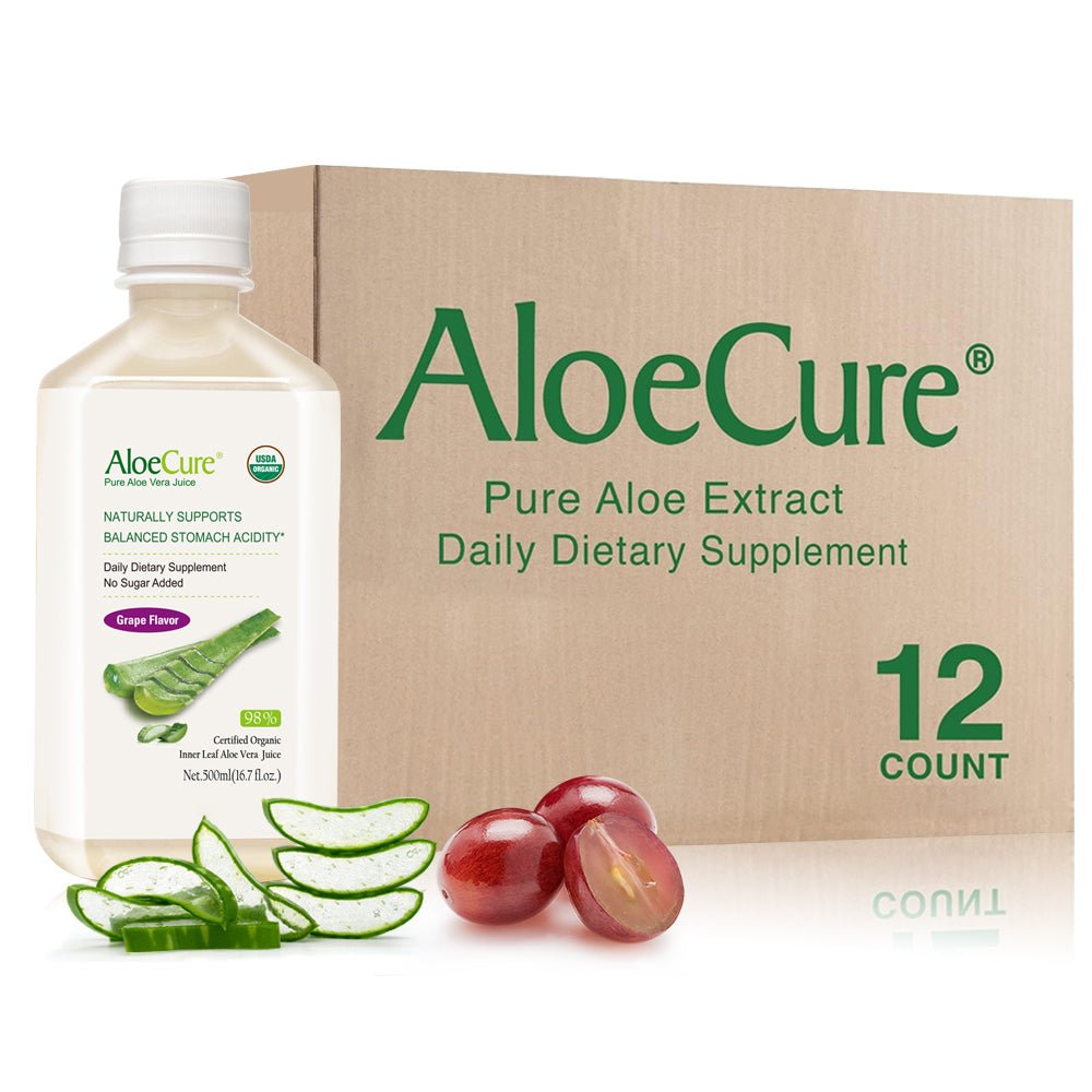 Pure Aloe Vera Juice Grape Flavor - USDA Certified Organic - Concordia Style Boutique