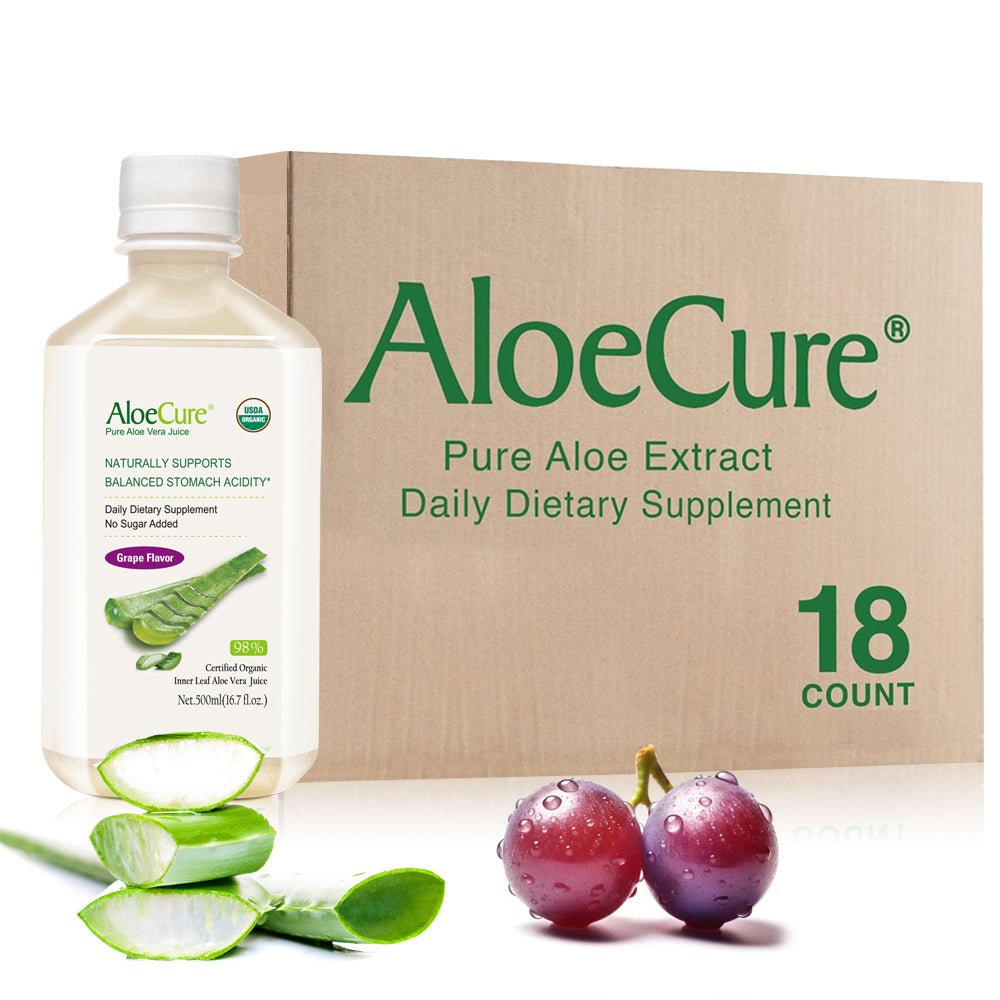 Pure Aloe Vera Juice Grape Flavor - USDA Certified Organic - Concordia Style Boutique