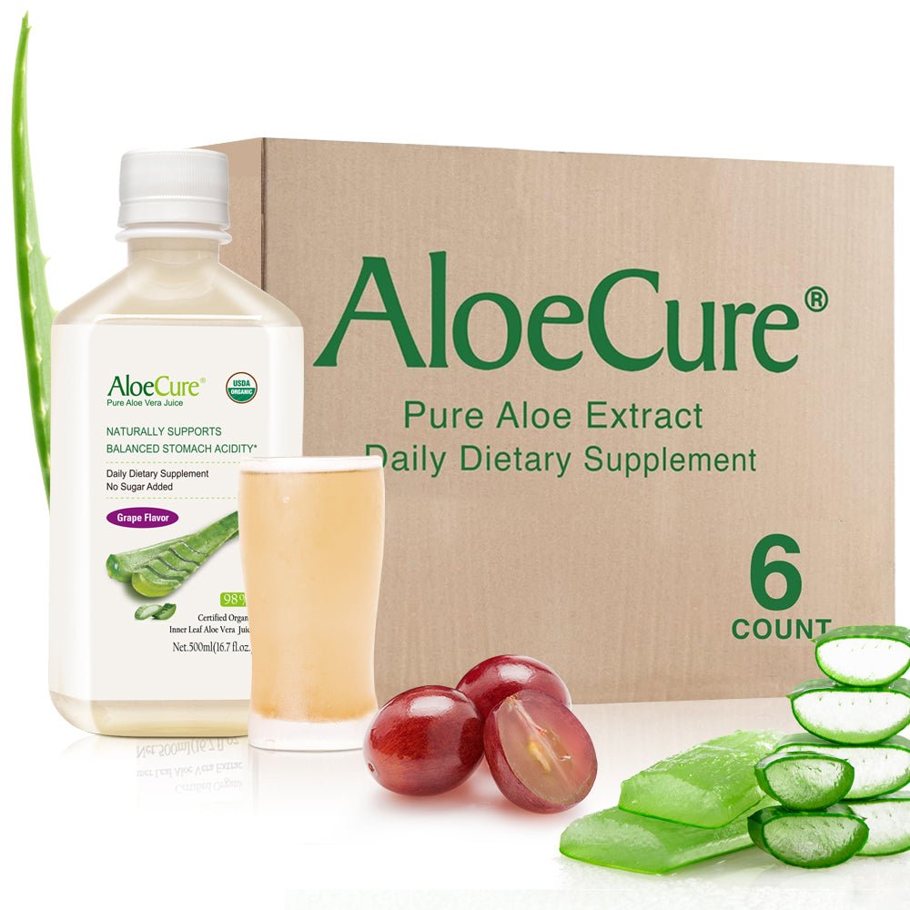 Pure Aloe Vera Juice Grape Flavor - USDA Certified Organic - Concordia Style Boutique