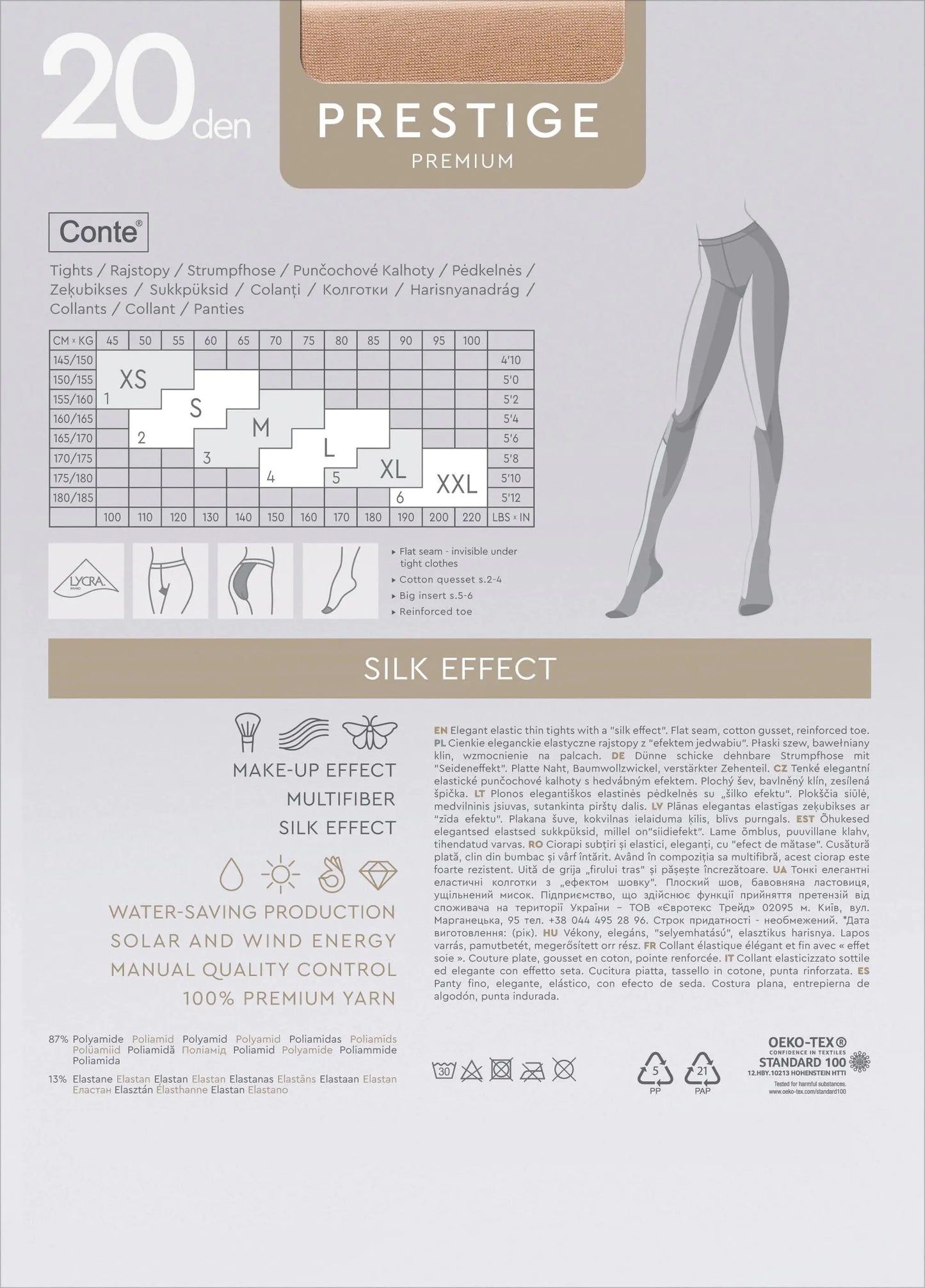Tights Conte Prestige 20 Den - Sheer to Waist Noble Shine - Concordia Style Boutique