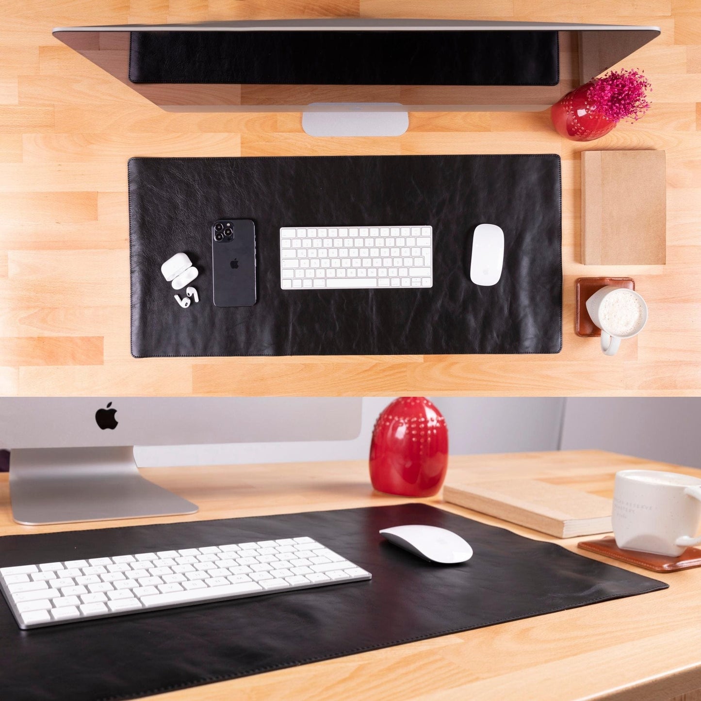 Rawlins Leather Desk Pads - 36x19 and 14.6x31.5 Inches - Concordia Style Boutique