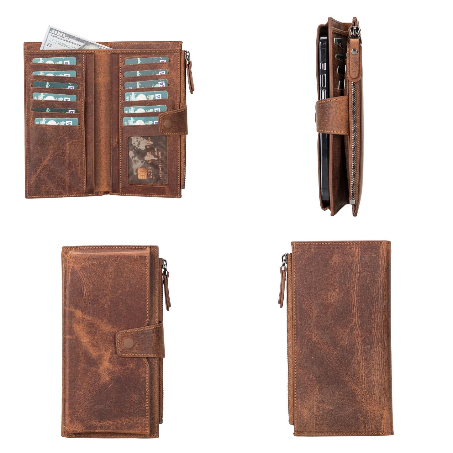 Riverton Women's Leather Wallet with Cell Phone Section - Concordia Style Boutique