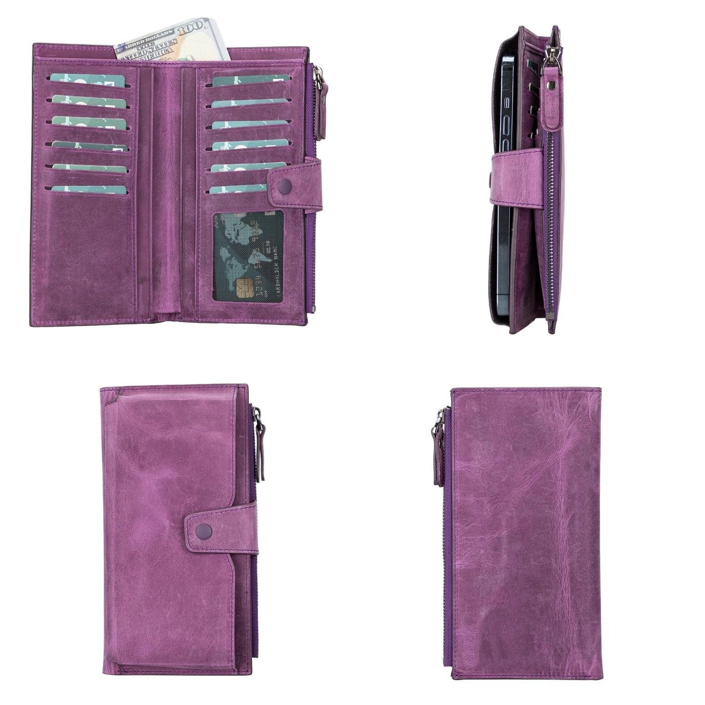 Riverton Women's Leather Wallet with Cell Phone Section - Concordia Style Boutique