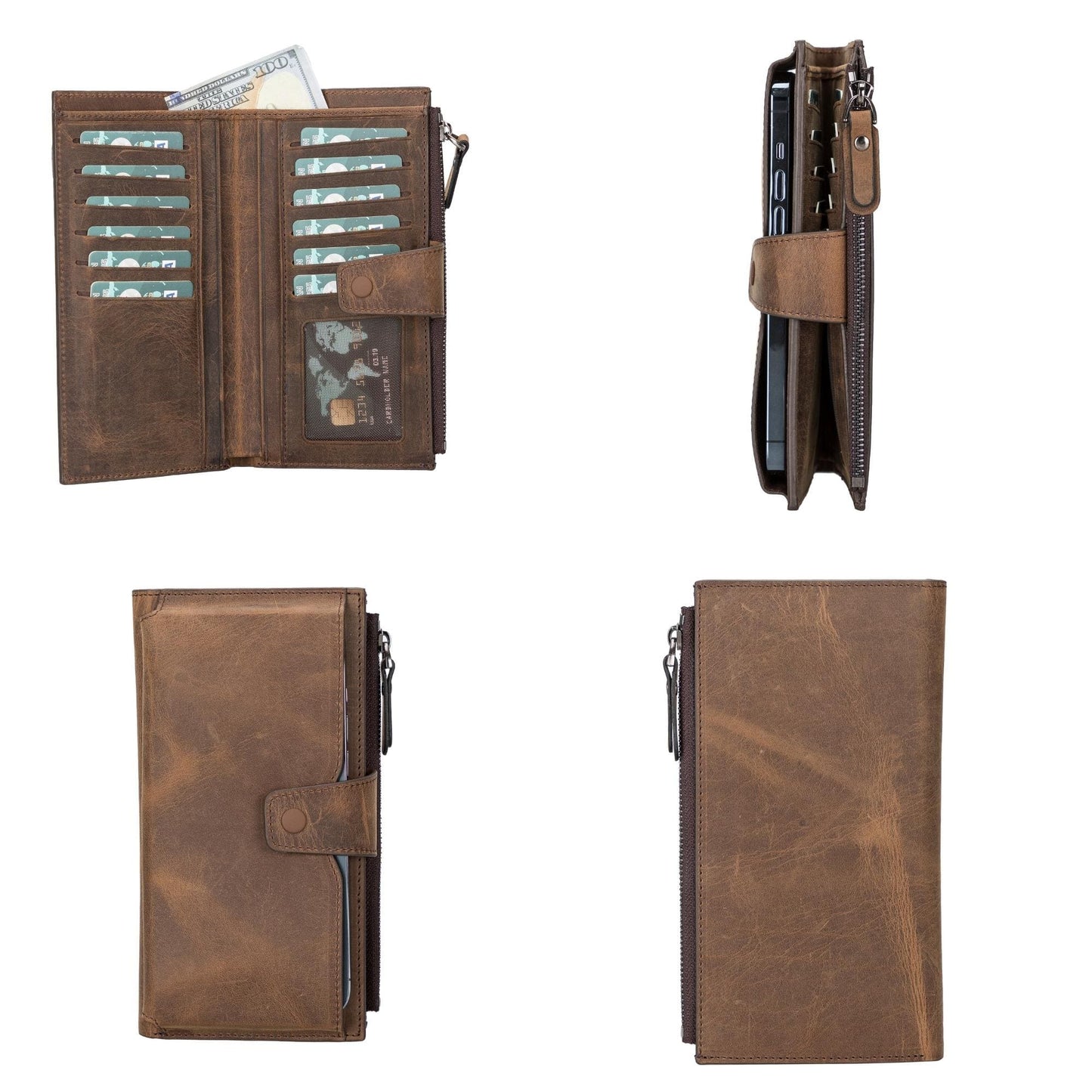 Riverton Women's Leather Wallet with Cell Phone Section - Concordia Style Boutique