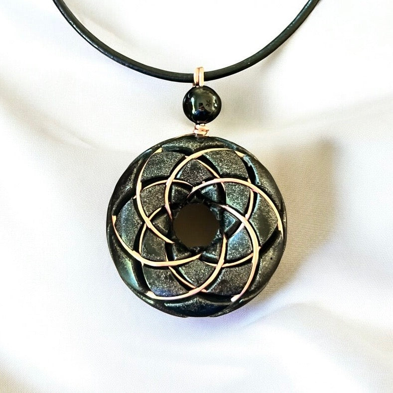 Torus Pendant-Shungite orgonite Rodin coil necklace