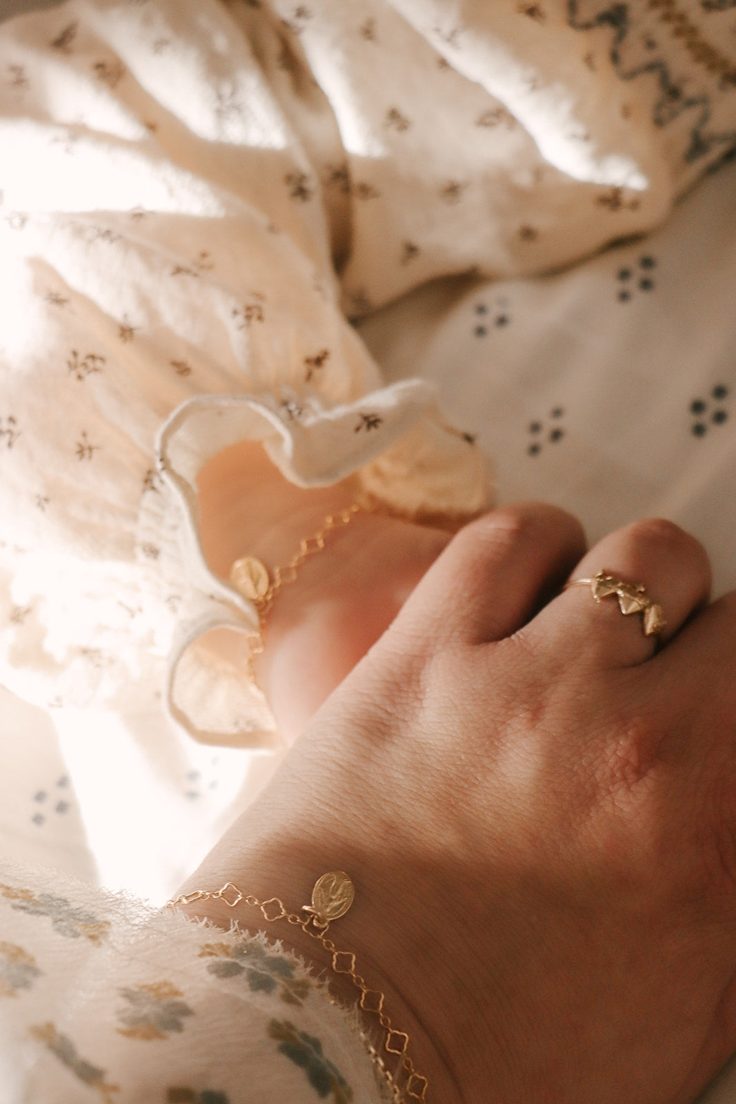 Miraculous Medal Floral Bracelet Set - Mommy and Me