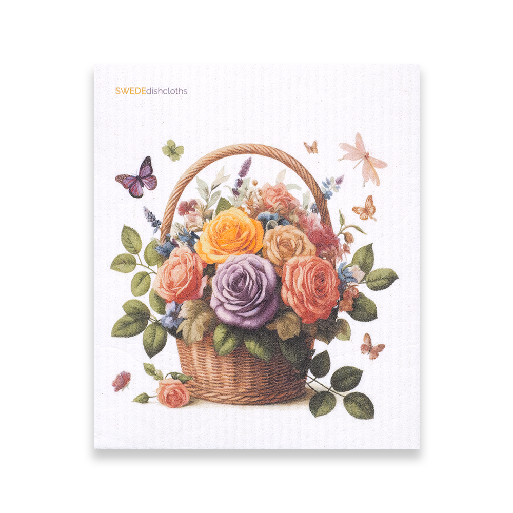 Eco-Friendly Swedish Dishcloths - Mixed Roses Set of 3 (Paper Towel Replacements, One of Each Design) - Concordia Style Boutique
