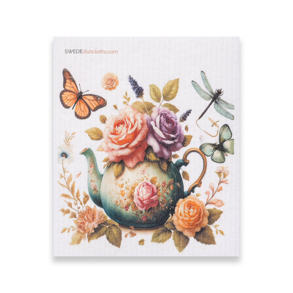Eco-Friendly Swedish Dishcloths - Mixed Roses Set of 3 (Paper Towel Replacements, One of Each Design) - Concordia Style Boutique