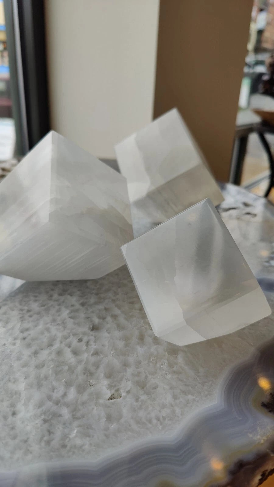 Selenite Standing Cube 10 cm