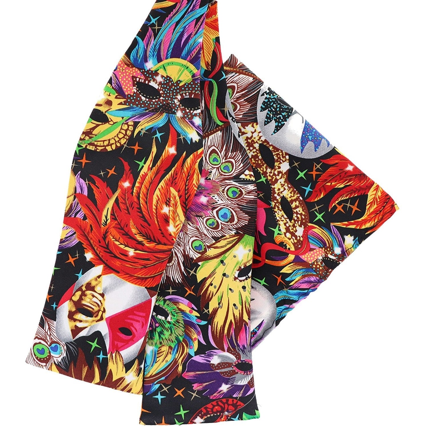 Vittorio Farina Men's Mardi Gras Satin Self Tie Bow Tie & Pocket Square in Gift Box