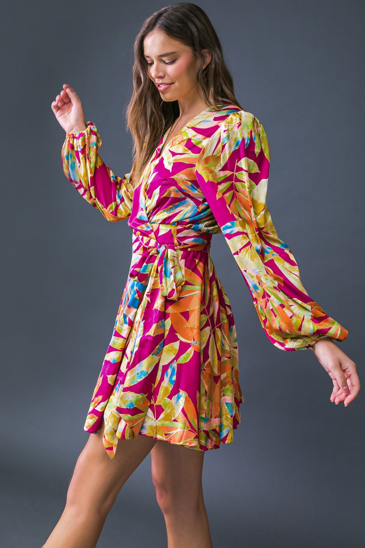 ALL FALL LONG WOVEN MINI DRESS - Concordia Style Boutique