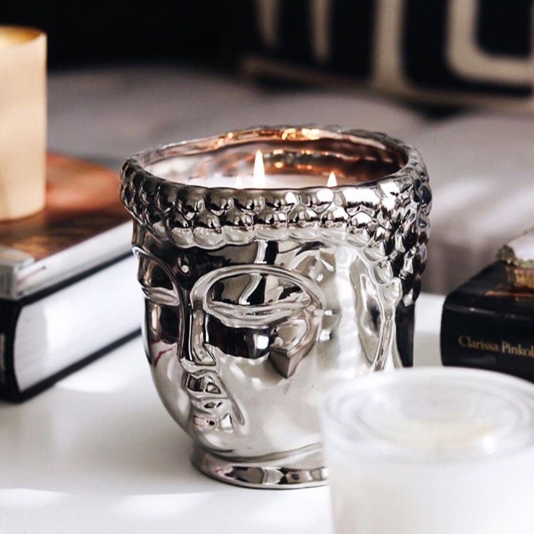 Silver Buddha Candle - Concordia Style Boutique