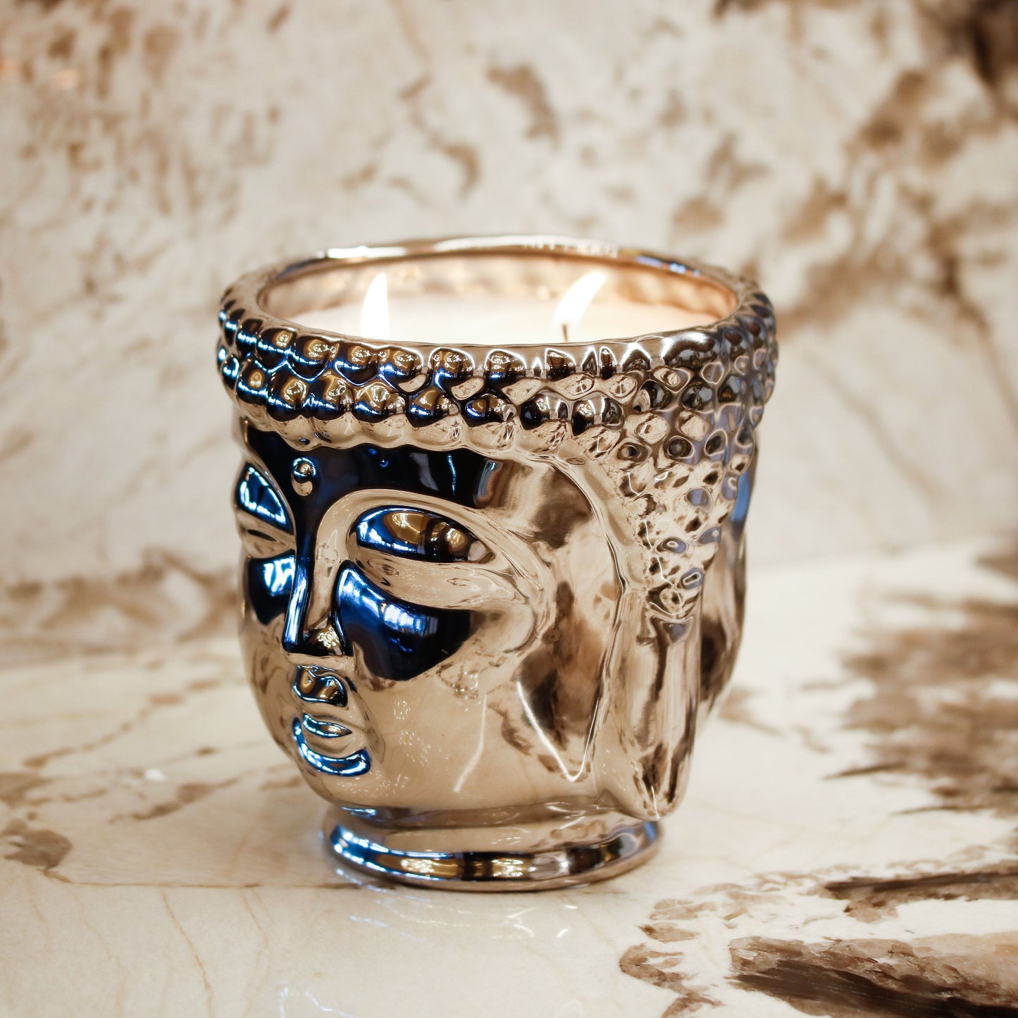 Silver Buddha Candle - Concordia Style Boutique