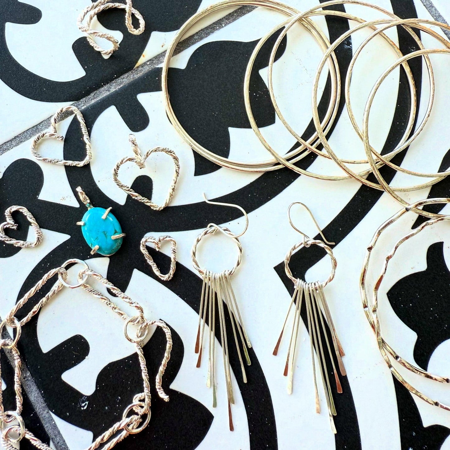 Silver Braided Heart Charm