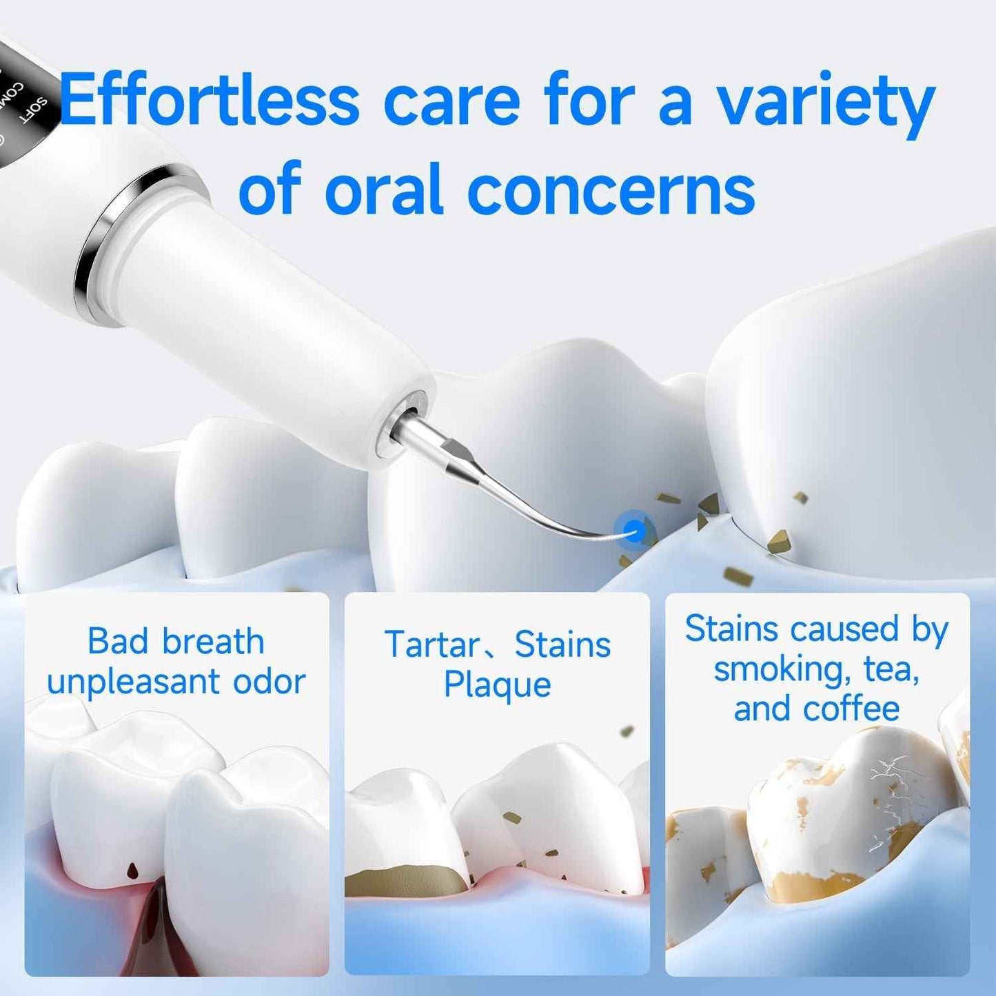 T6 Ultrasonic Tooth Cleaner - Smart Dental Plaque Remover for Effective Oral Hygiene