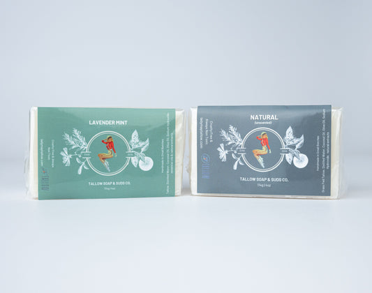 All-Natural Tallow Soap – Lavender Mint & Unscented | Non-Toxic Bar Soap With Tallow