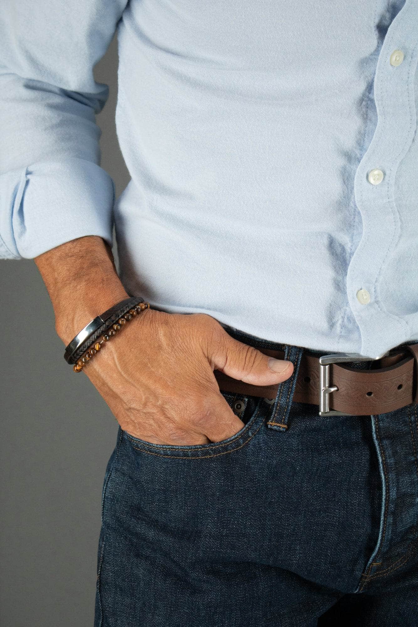 Beaded and Leather 3 Strand Bracelet - Concordia Style Boutique