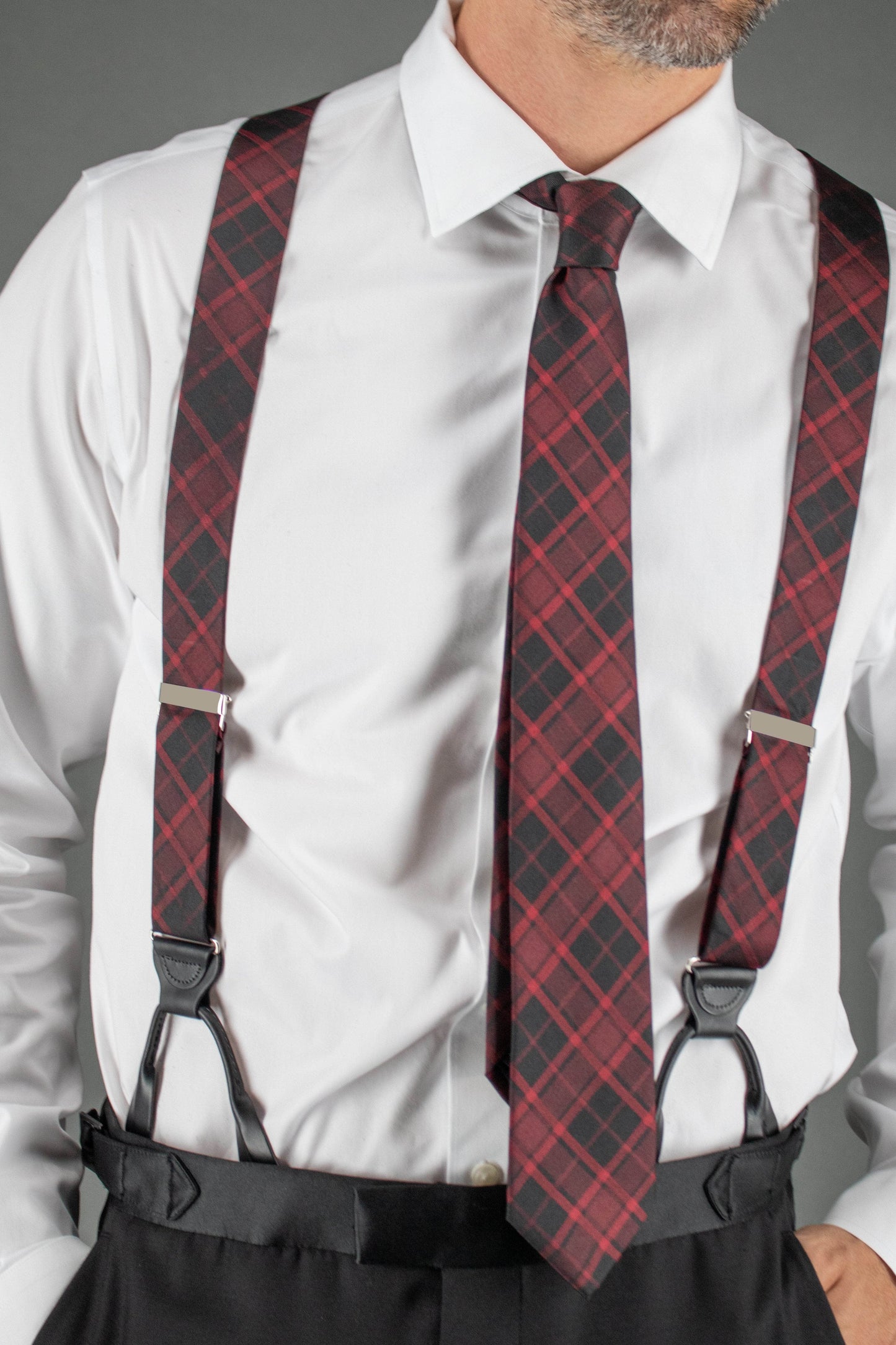 Kincade Red Blackwatch Plaid Silk Necktie - Concordia Style Boutique