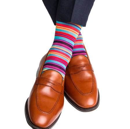 Brady Multi Stripe Mid-Calf Mercerized Cotton Socks - Concordia Style Boutique