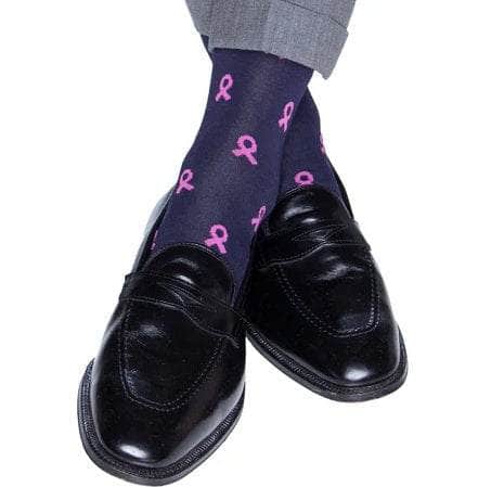 Breast Cancer Awareness Mid-Calf Mercerized Cotton Socks - Concordia Style Boutique