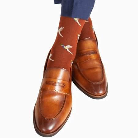 Birds of a Feather Mercerized Cotton Mid-Calf Socks - Concordia Style Boutique