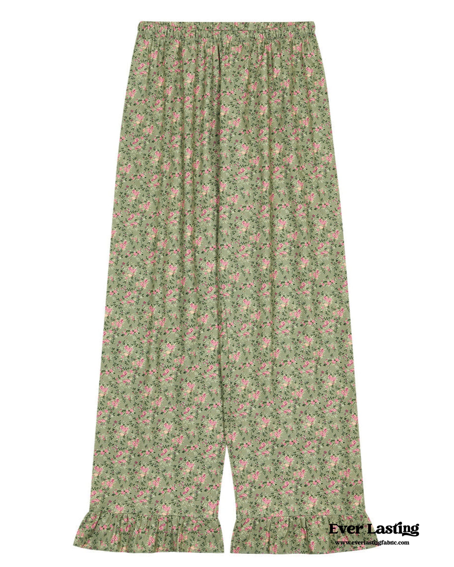 Sage Green Vintage Floral Lace Pajama Set