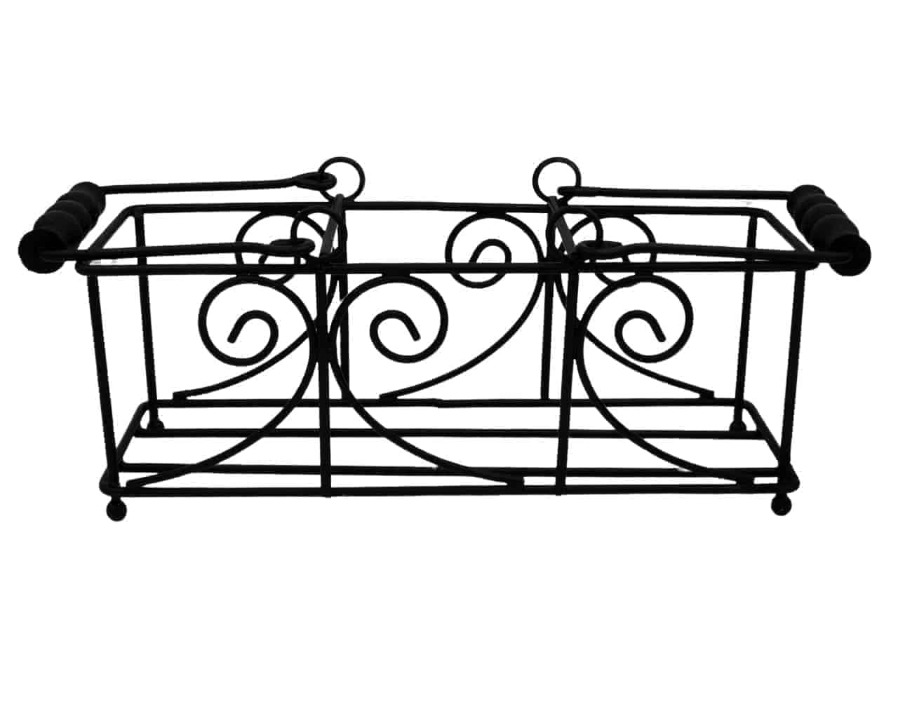 Swirl Black Metal Caddy for 2 Pint Mason Jars - Concordia Style Boutique