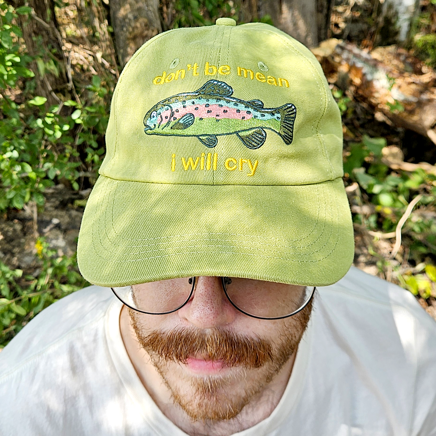 Don't Be Mean I'll Cry Rainbow Trout - Embroidered Dad Hat - Concordia Style Boutique