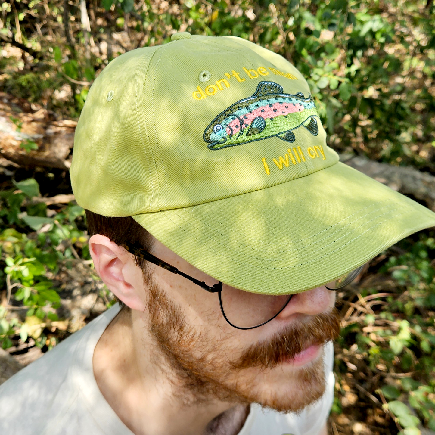 Don't Be Mean I'll Cry Rainbow Trout - Embroidered Dad Hat - Concordia Style Boutique