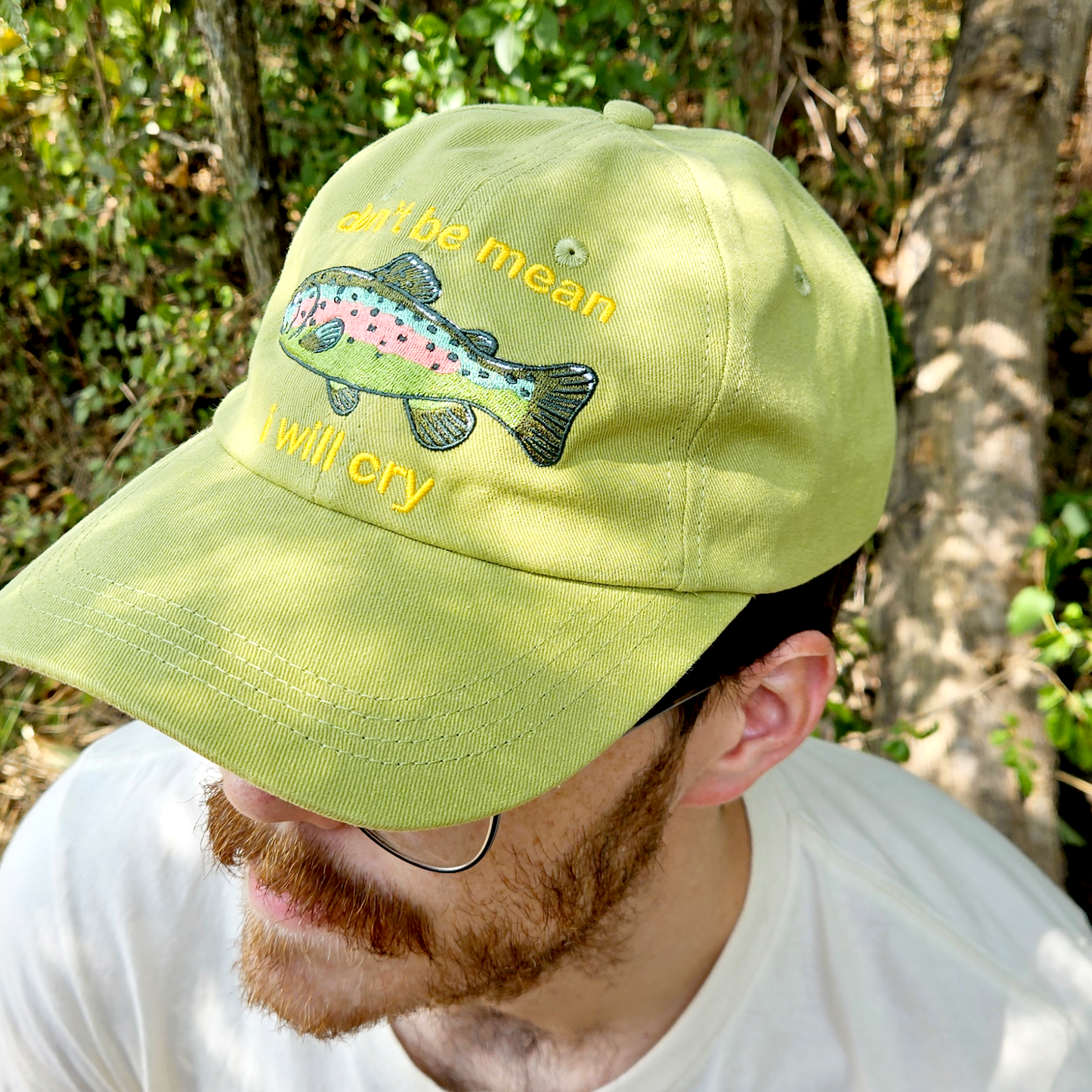 Don't Be Mean I'll Cry Rainbow Trout - Embroidered Dad Hat - Concordia Style Boutique