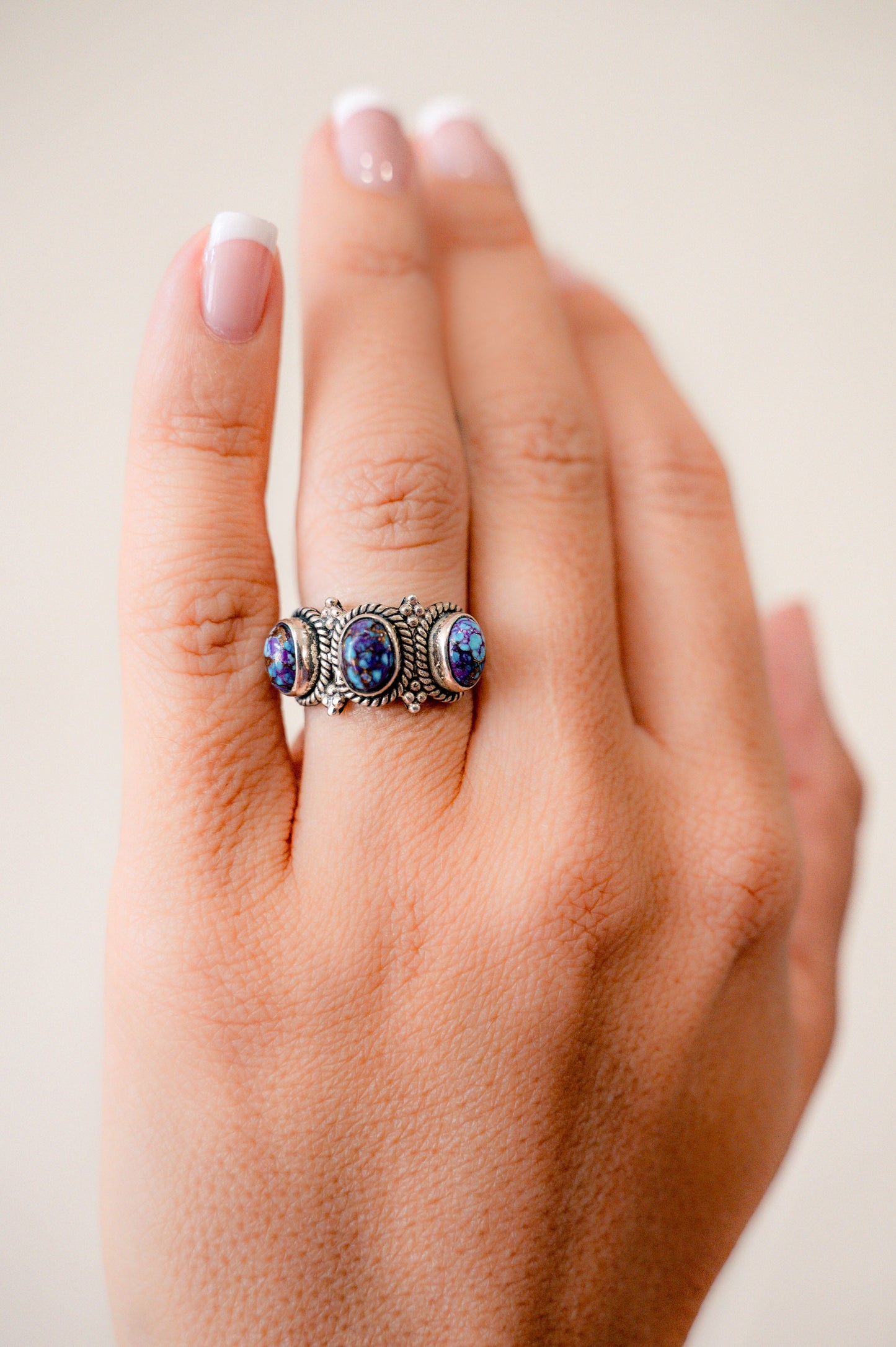 Purple Mojave Three Stone Ring - Concordia Style Boutique