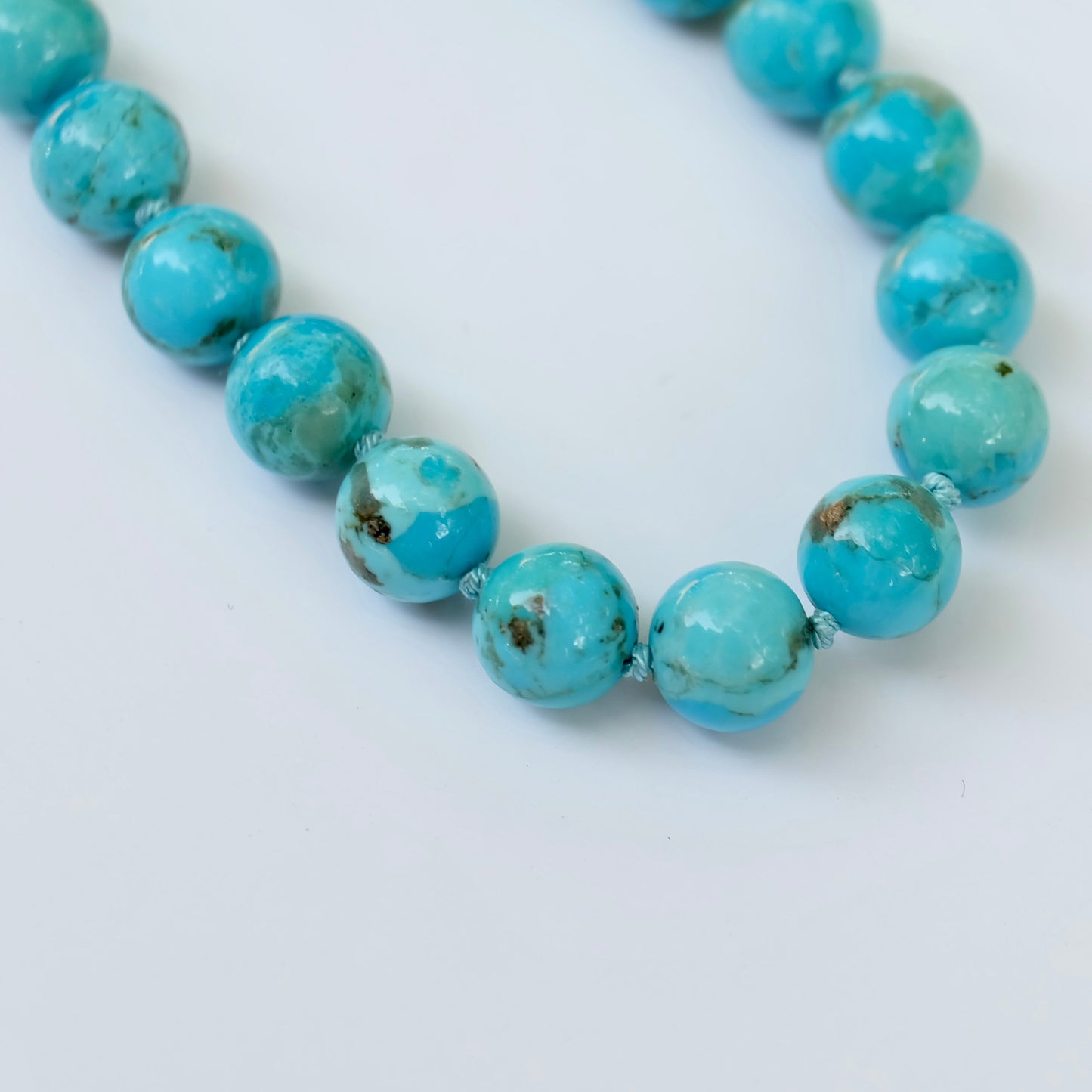 Sterling Silver Paperclip Necklace with Turquoise
