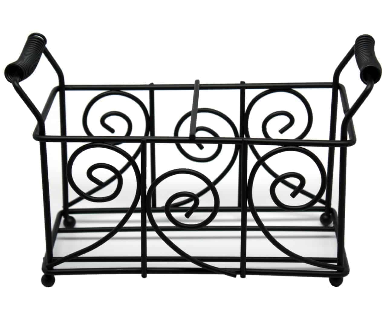 Swirl Black Metal Caddy for 2 Pint Mason Jars - Concordia Style Boutique