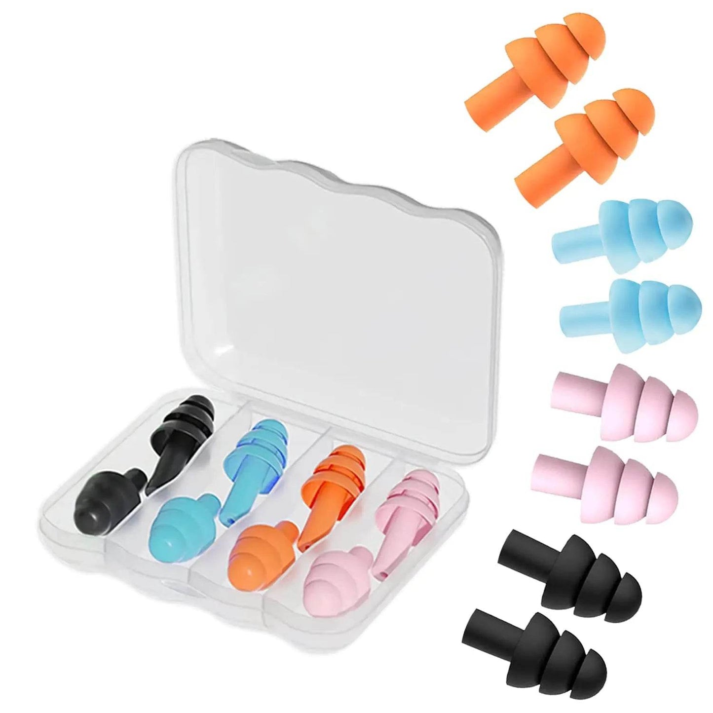 Earplugs for Sleeping - 4 Pairs - Noise Cancelling - Silicone Earplugs for Sleeping/Swimming/Snoring/Concerts - Concordia Style Boutique