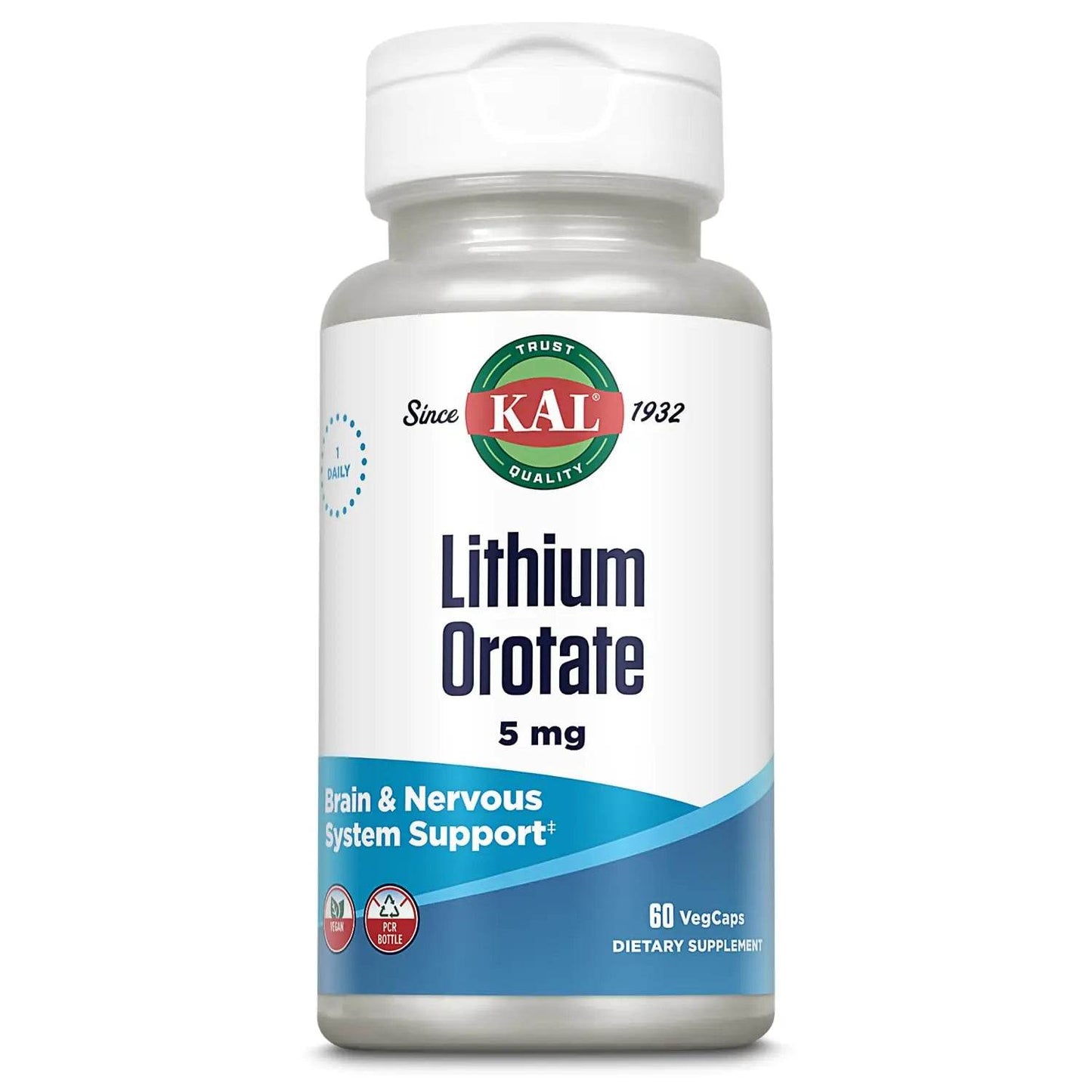 Lithium Orotate - 5mg | Low Serving of Chelated Lithium Orotate for Bioavailability & Mood Support | in Organic Rice Bran Extract Base | 60 VegCaps - Concordia Style Boutique