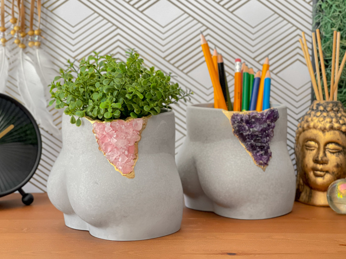 Rose Quartz Butt Planter - Concordia Style Boutique