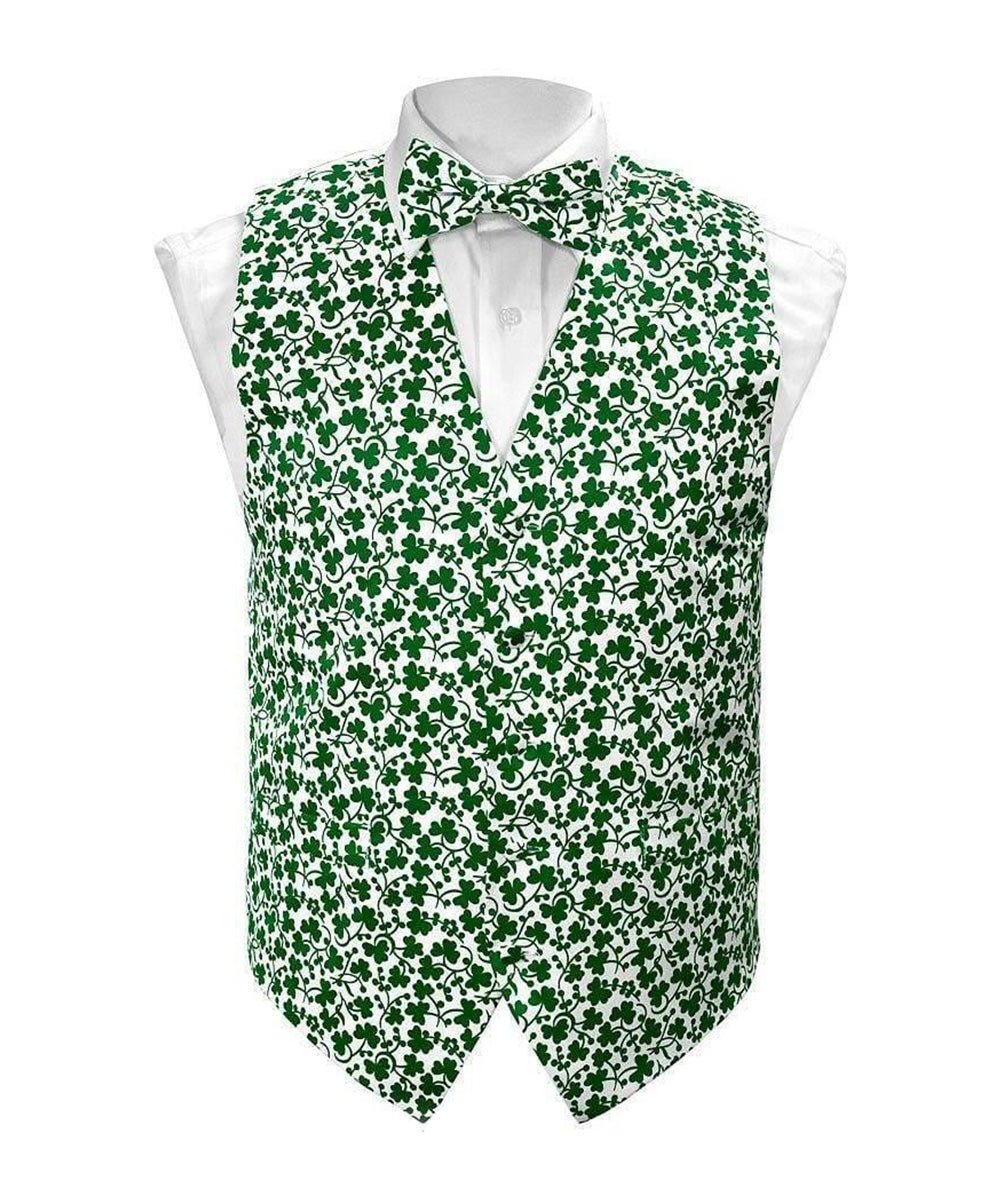 Vittorio Farina Men's Shamrock Vest, Necktie, Bow Tie and Pocket Square Set
