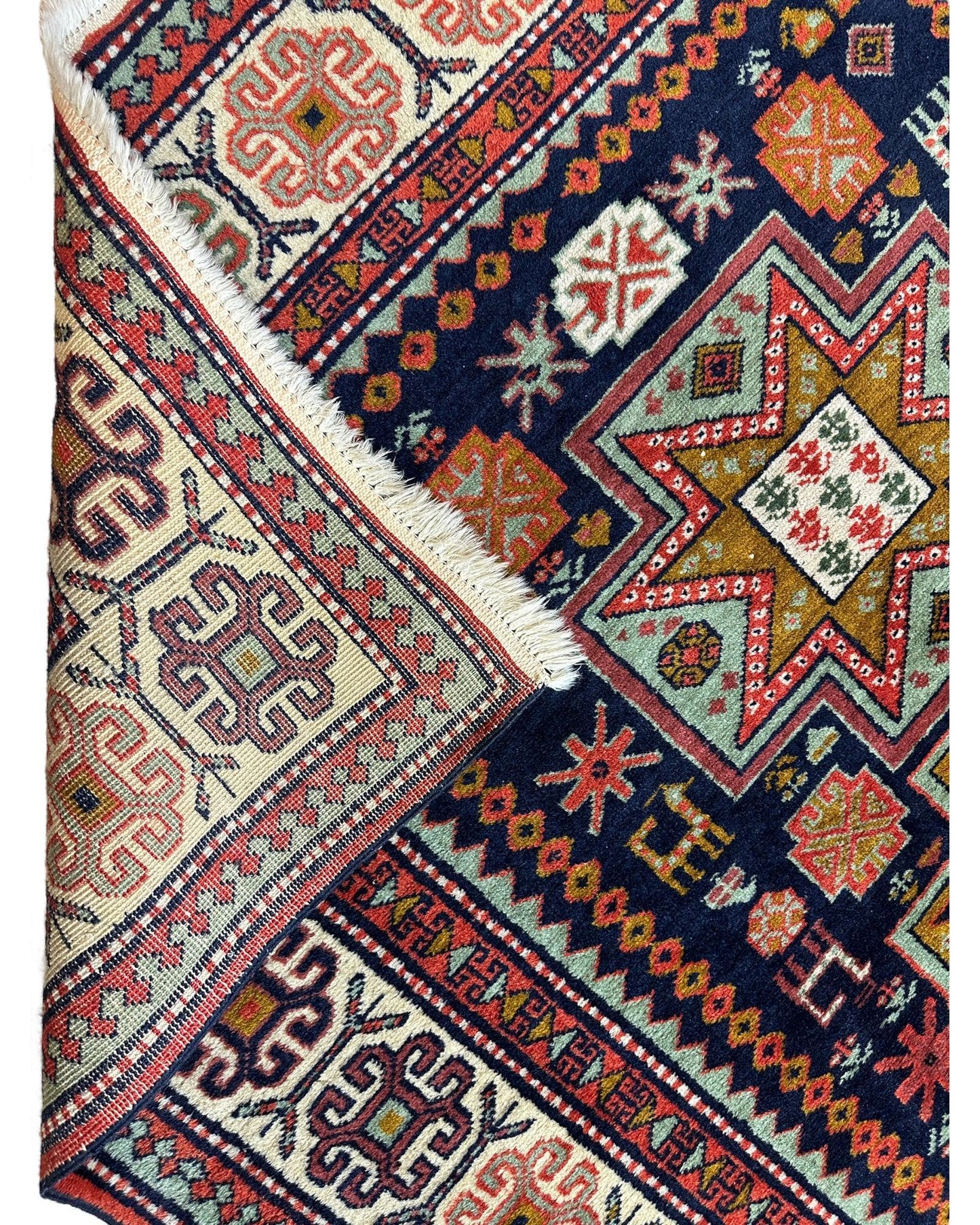 Vintage Armenian Karabakh/Artsakh Wool Rug | 1960s Hand-Knotted 4x7
