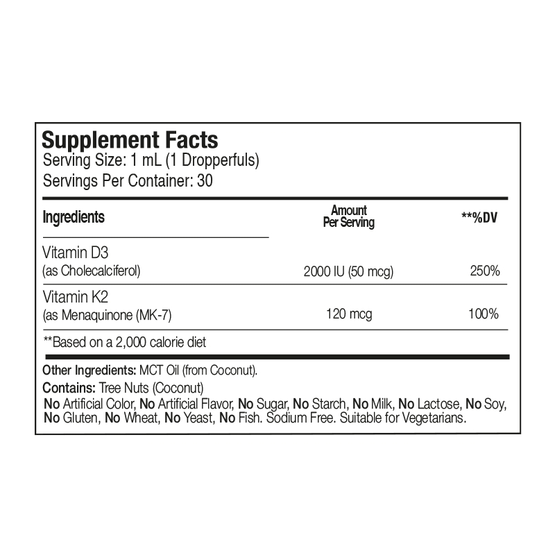 Vitamin D3+K2+MCT Oil - Concordia Style Boutique
