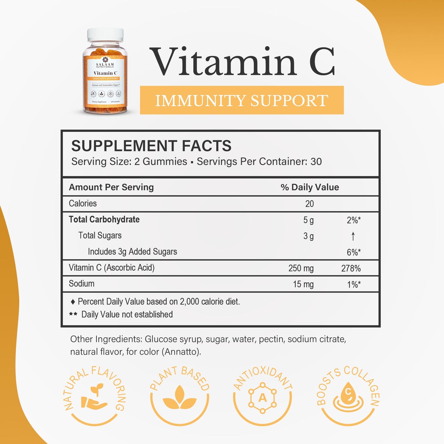 Halal Vitamin C Chewable Gummies - 60 Count | Salaam Nutritionals - Concordia Style Boutique