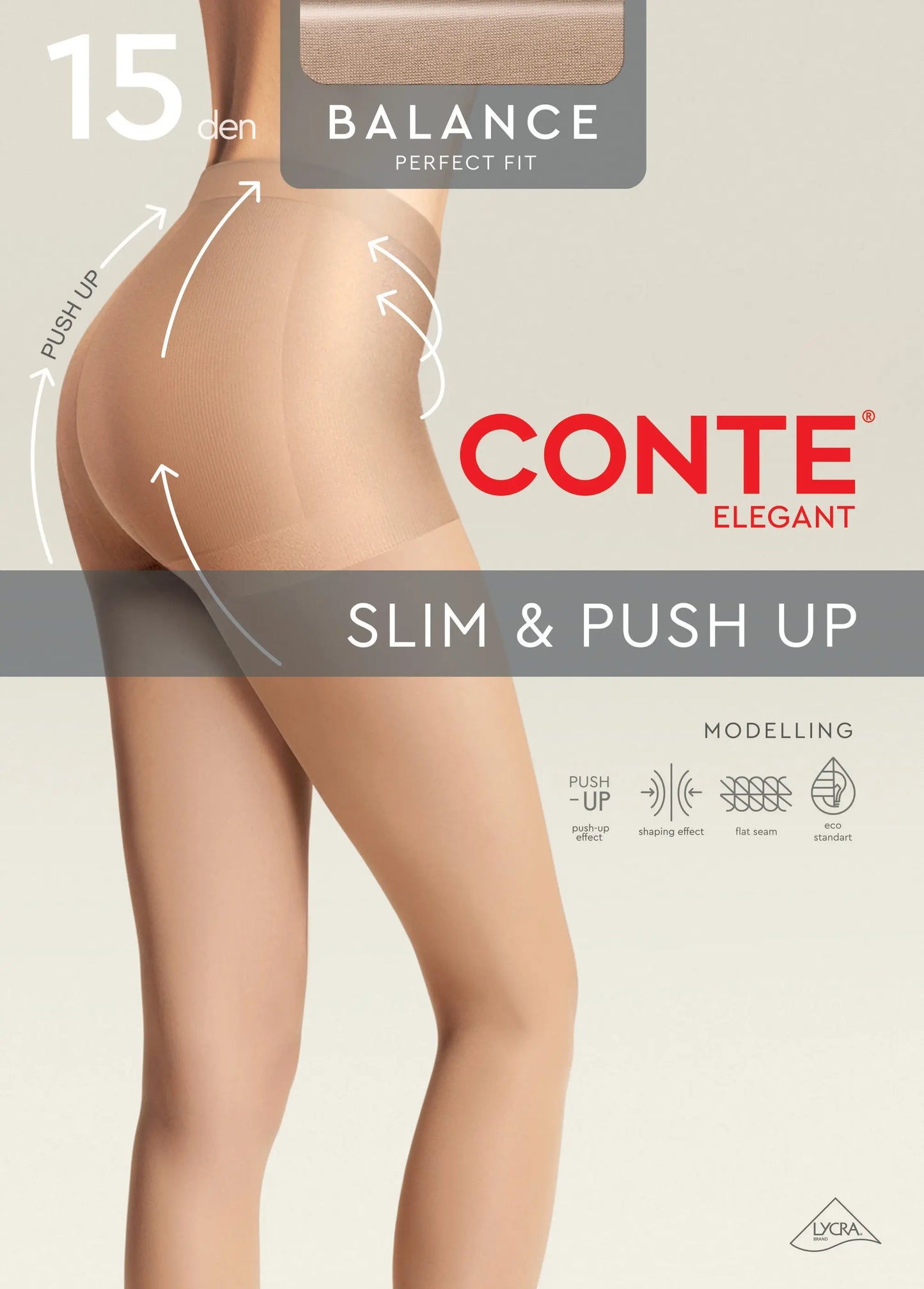 Tights Conte Balance 15 Den - Push-Up Effect - Concordia Style Boutique