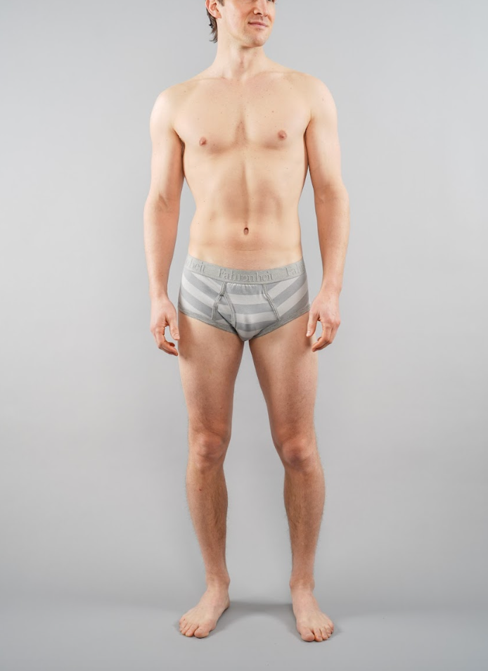 Wayne Brief | Grey Rugby Stripe - Concordia Style Boutique